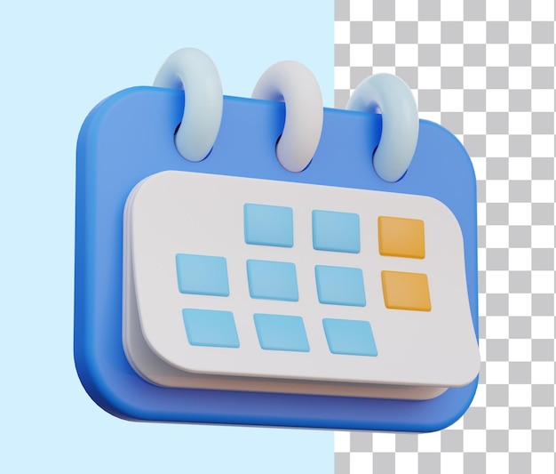Icono de calendario 3D