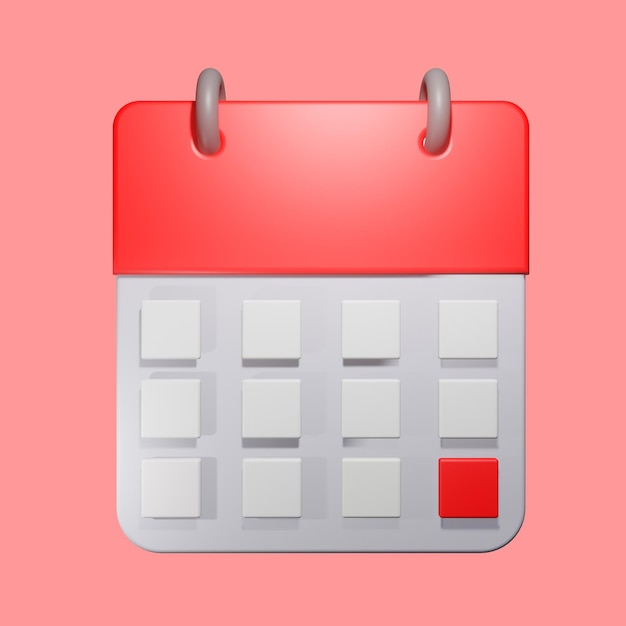 PSD icono de calendario 3d