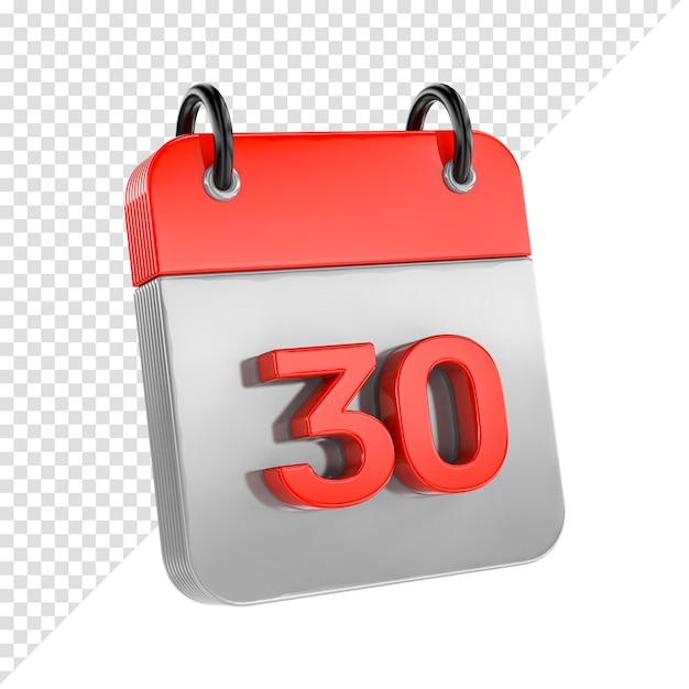Icono de calendario aislado 3d render ilustración