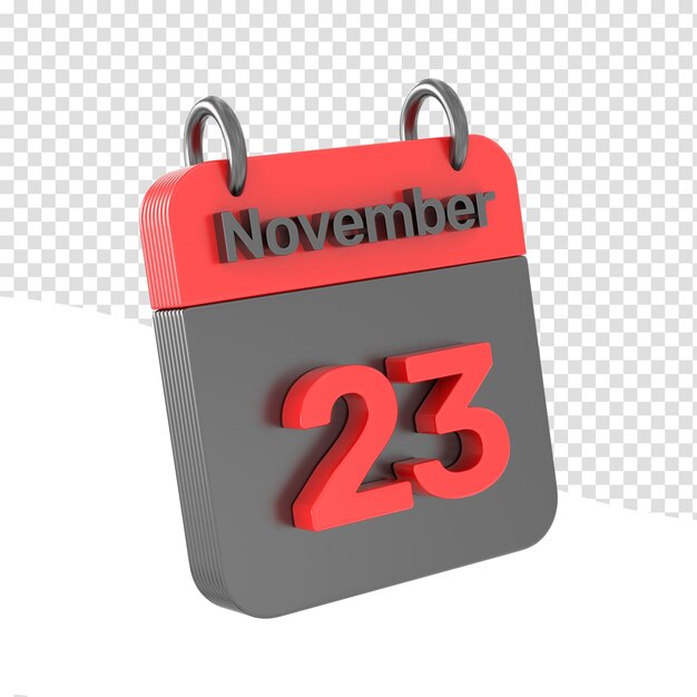 PSD icono de calendario aislado 3d render ilustración