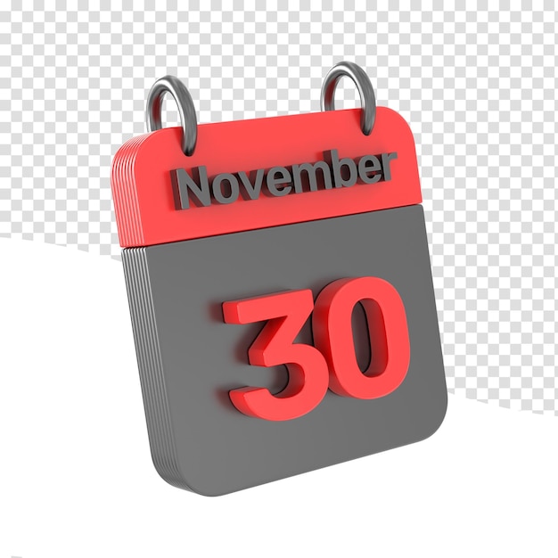 Icono de calendario aislado 3d render ilustración