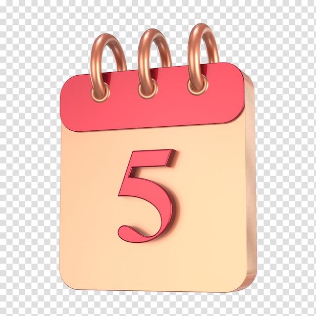 PSD icono calendario número 3d renderizado