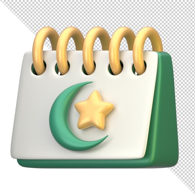 PSD el icono del calendario de ramadán en 3d