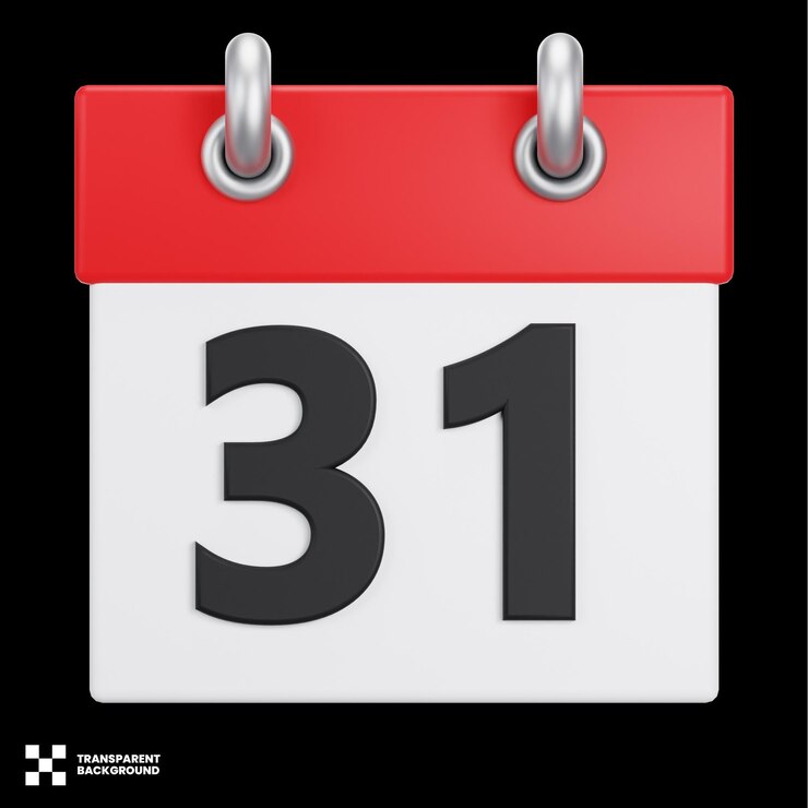 PSD icono de calendario rojo en 3d