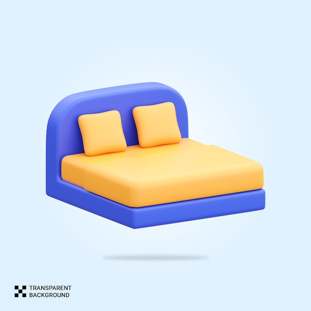 PSD icono de cama psd 3d