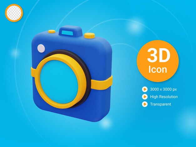 Icono de cámara de bolsillo 3d