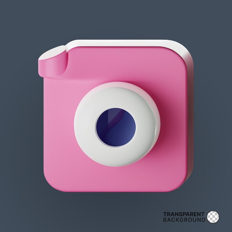 PSD el icono de la cámara digital psd aislado ilustración de renderización 3d