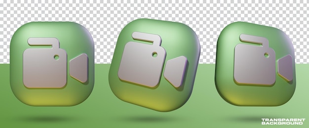 Icono de cámara de video 3d