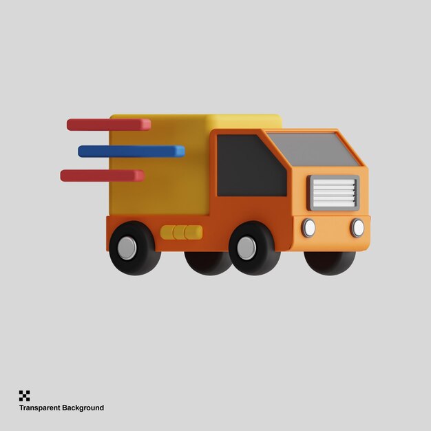 icono de camión de reparto 3d