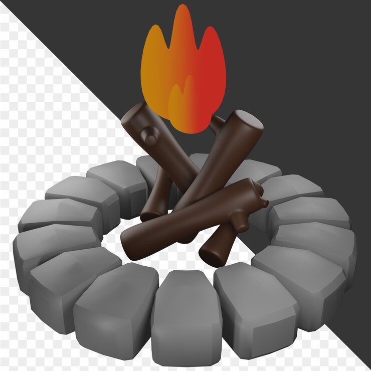 PSD icono de campamento en 3d