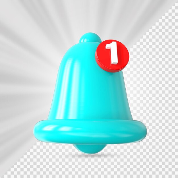 PSD icono de campana de notificación 3d