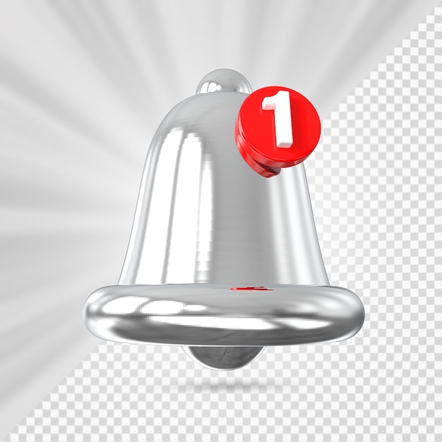 PSD icono de campana de notificación 3d