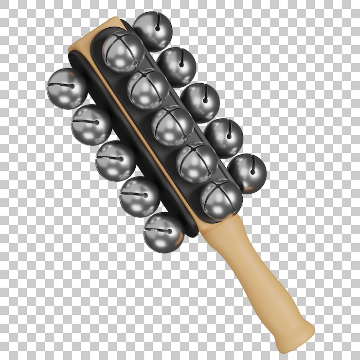 PSD el icono de las campanas del trineo de renderización 3d
