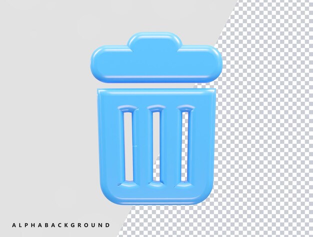 PSD el icono de la canasta de reciclaje 3d hace que el elemento de la ilustración sea transparente