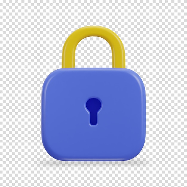 icono de candado ilustración vectorial de renderización 3D
