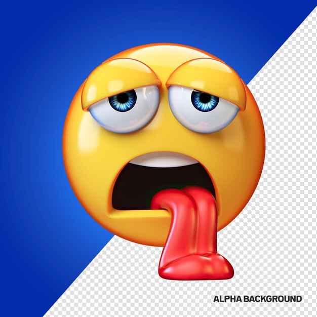 El icono de la cara del emoji 3D es gracioso