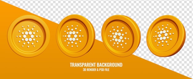 PSD icono de cardano con render 3d