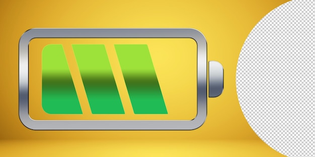 Icono de carga de batería sobre fondo transparente, carga de batería