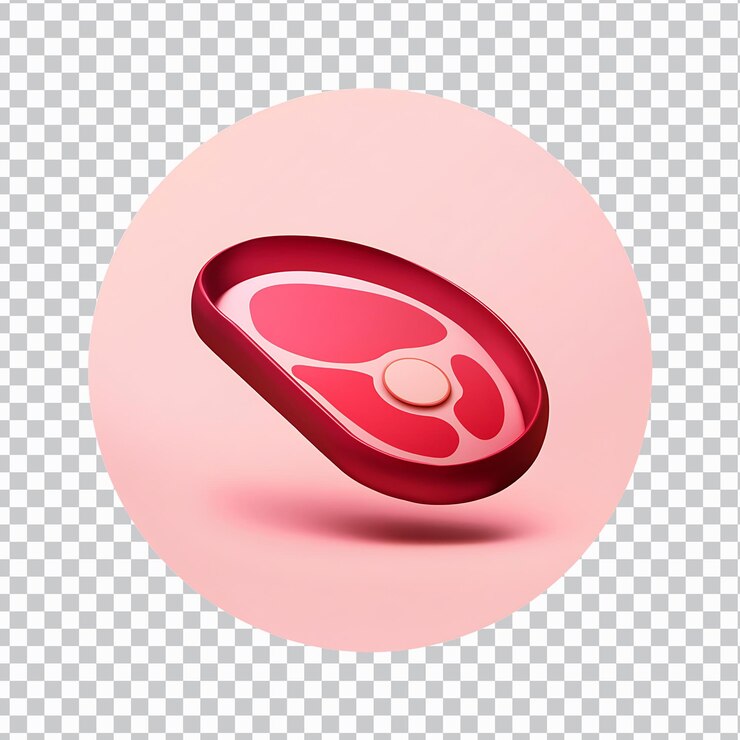 PSD icono de carne aislado sobre un fondo transparente