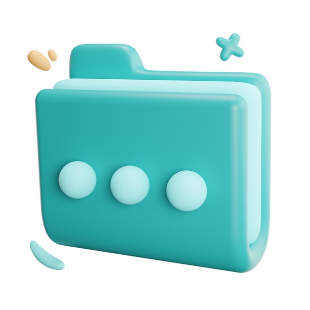 Icono de carpeta 3D para el icono de interfaz de usuario general