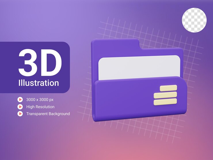 El icono de la carpeta 3D