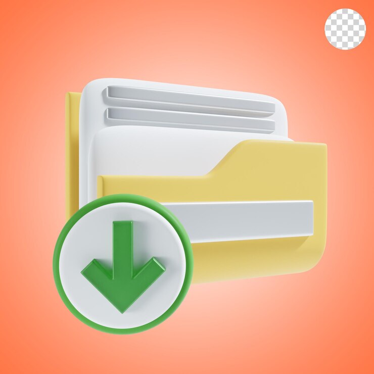 PSD icono de la carpeta de descarga