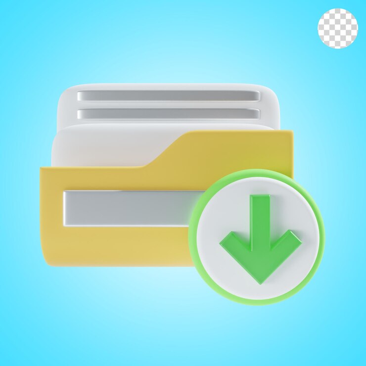 PSD icono de carpeta de descarga