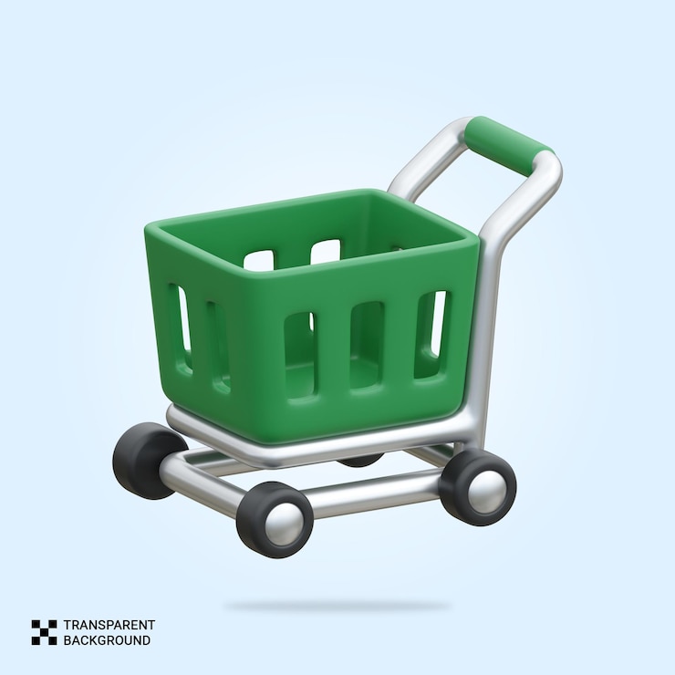 PSD icono de carrito de compras 3d psd