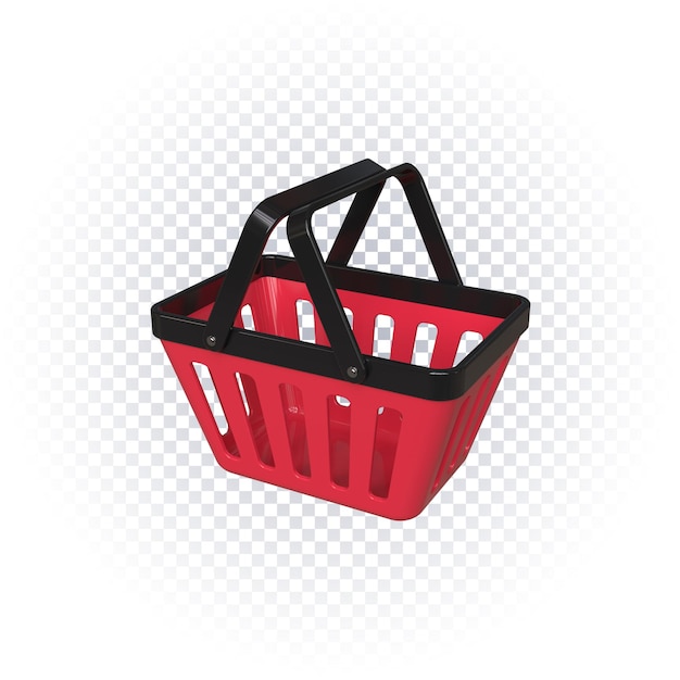 icono de carrito de compras 3d render aislado