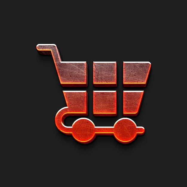 Icono del carrito de compras en 3d