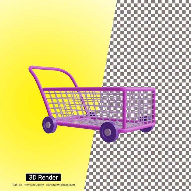 Icono de carrito de compras 3d
