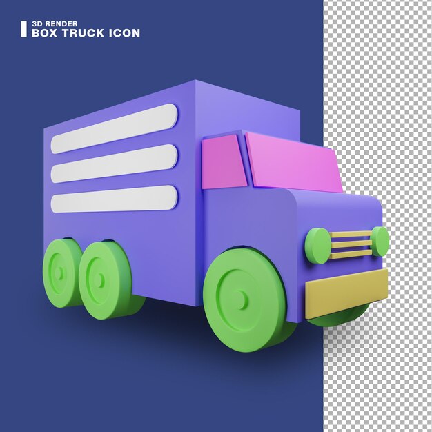 Icono de carro de caja de renderizado 3D