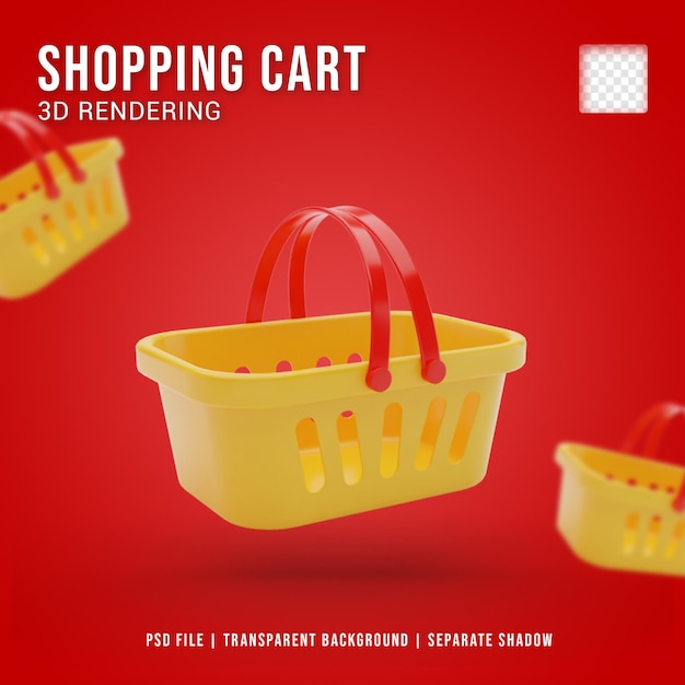 Icono de carro de compras 3d