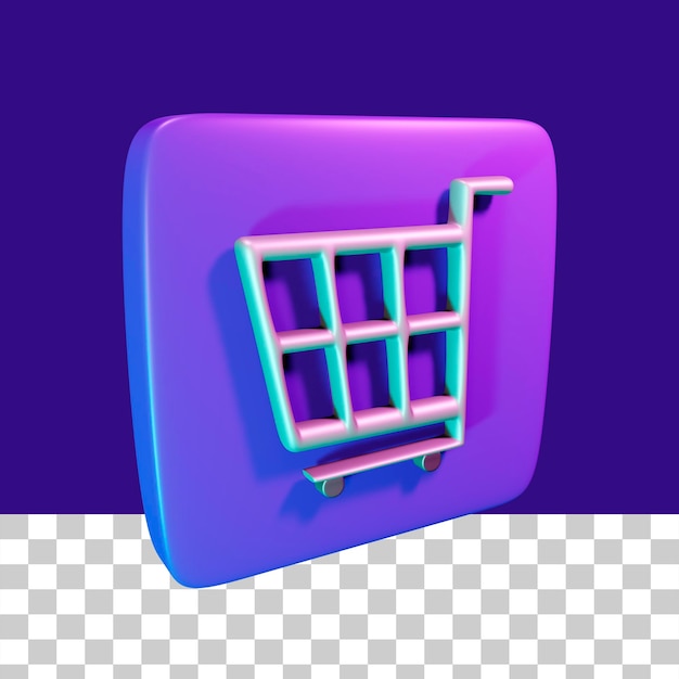 PSD icono de carro de compras 3d