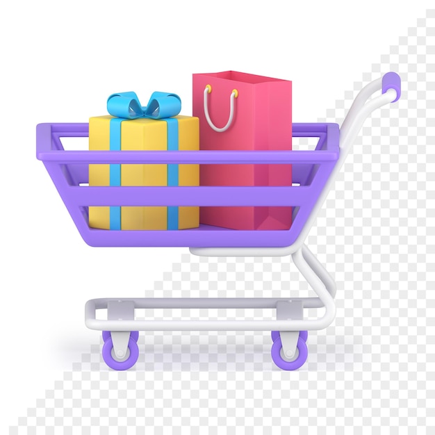 PSD icono de carro de compras 3d