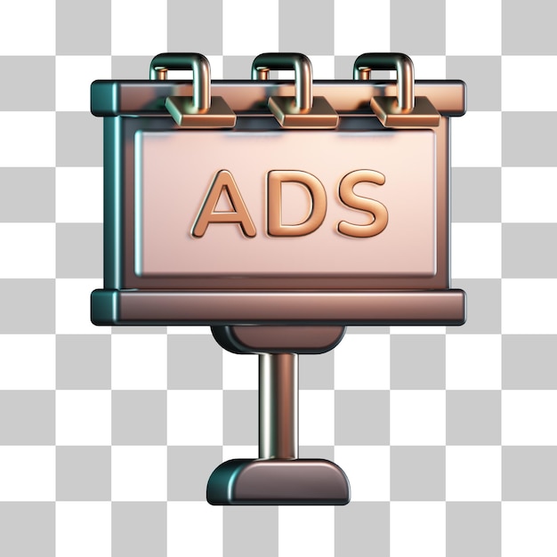 PSD icono de cartelera comercial en 3d