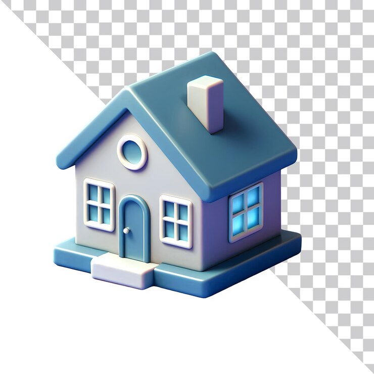 Icono de la casa en 3D Ilustración en 3D del ícono de la página de inicio
