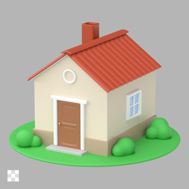 PSD icono de la casa en 3d