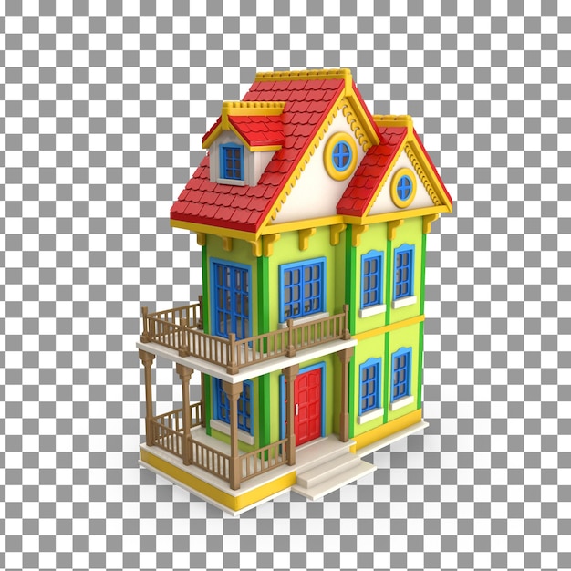 Icono de casa PSD sobre fondo aislado y transparente