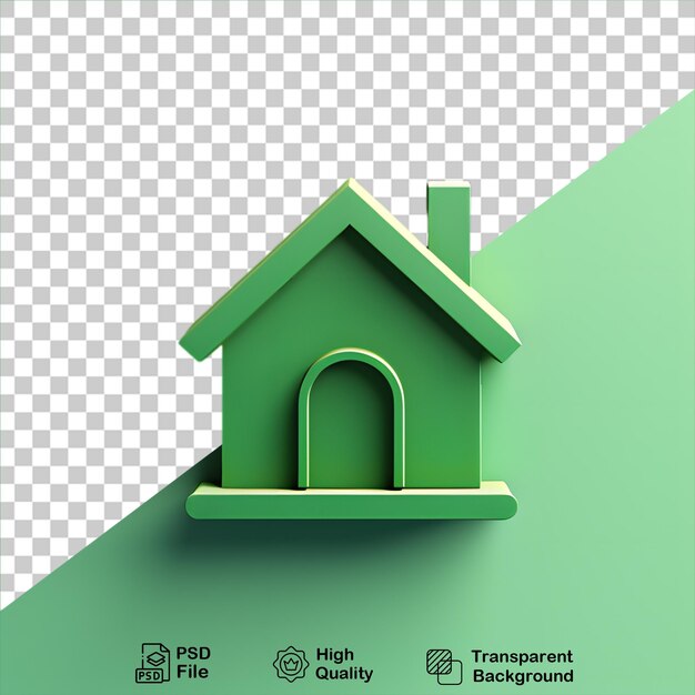 PSD el icono de la casa verde 3d aislado en un fondo transparente incluye un archivo png