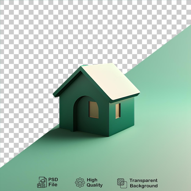 PSD el icono de la casa verde 3d aislado en un fondo transparente incluye un archivo png