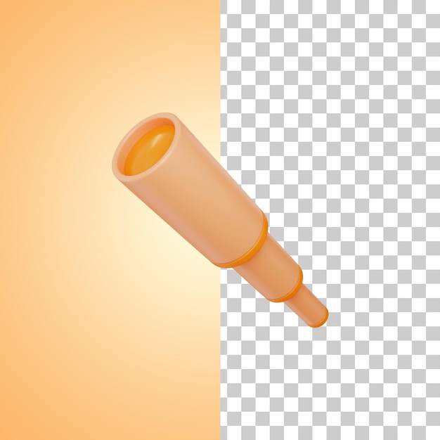 PSD icono de catalejo renderizado 3d