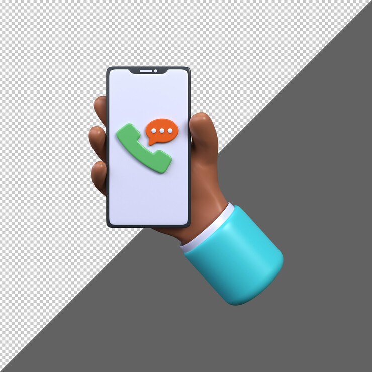 PSD ícono de centro de llamadas 3d y charla de burbujas hablando por teléfono