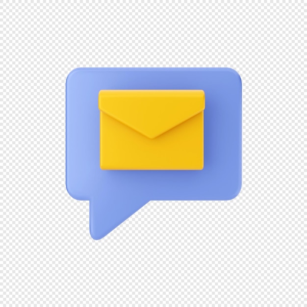 PSD icono de chat 3d con sobre