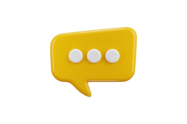 icono de chat de burbuja de habla 3d render concepto de chat de conversación burbujas de comentario icono de ilustración vectorial