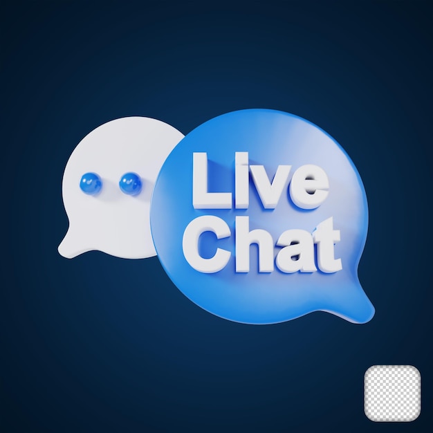 PSD icono de chat en vivo ilustración 3d