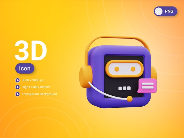 Icono de chatbot 3d