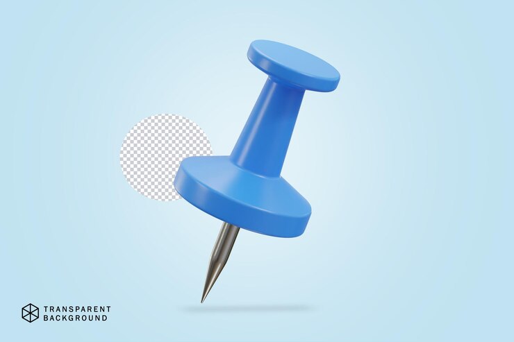 PSD icono de chincheta render 3d