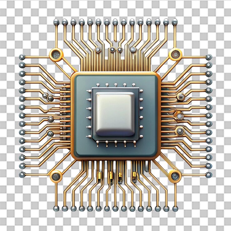 PSD icono de chip de inteligencia artificial de tecnología robótica de primera calidad aislado en un fondo transparente