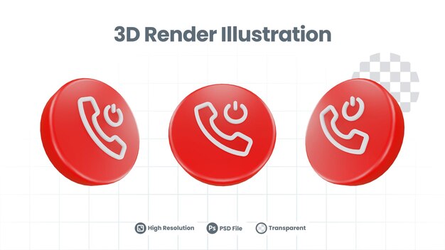 Icono de cierre de sesión de teléfono de ilustración 3D para promoción de redes sociales de aplicaciones móviles web